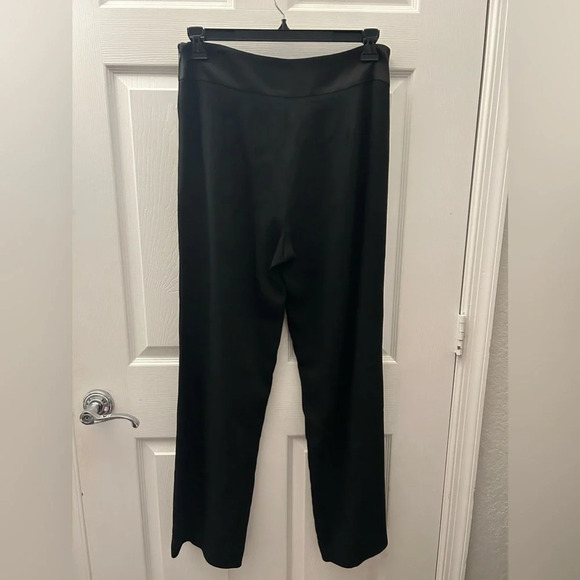 Jonathan Simkhai Satin-Combo Front-Slit Pants - Picture 4 of 6